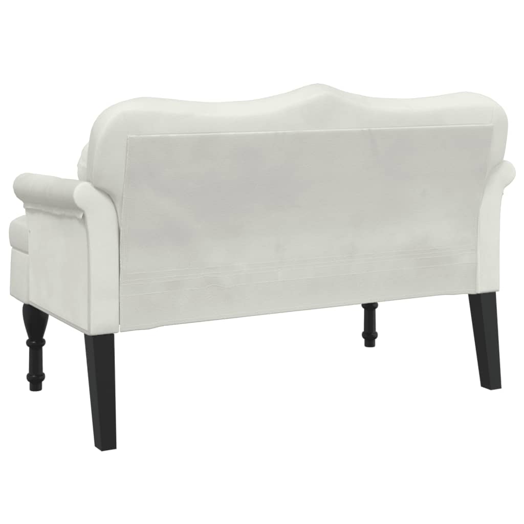 Bankje met kussens 120,5x65x75 cm fluweel crèmekleurig is nu te koop bij PeponiXL, paradijselijk wonen!