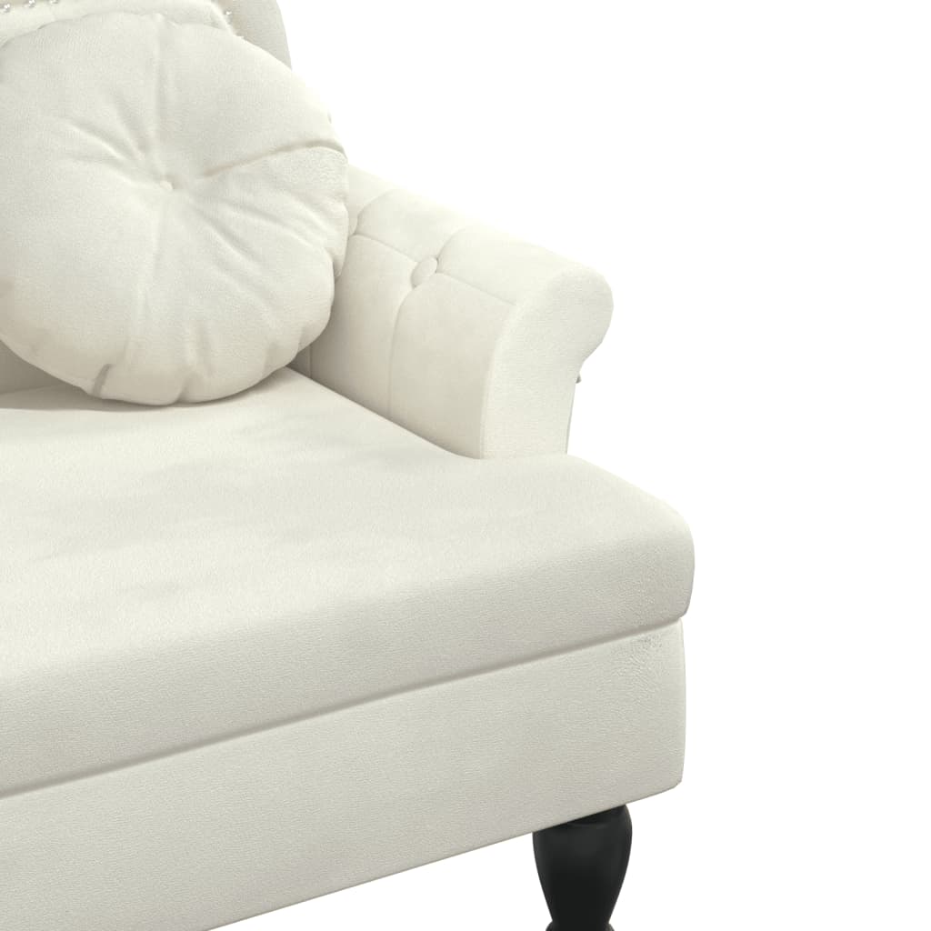Bankje met kussens 120,5x65x75 cm fluweel crèmekleurig is nu te koop bij PeponiXL, paradijselijk wonen!