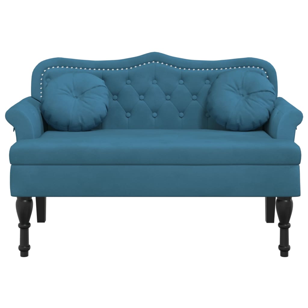 Bankje met kussens 120,5x65x75 cm fluweel blauw is nu te koop bij PeponiXL, paradijselijk wonen!