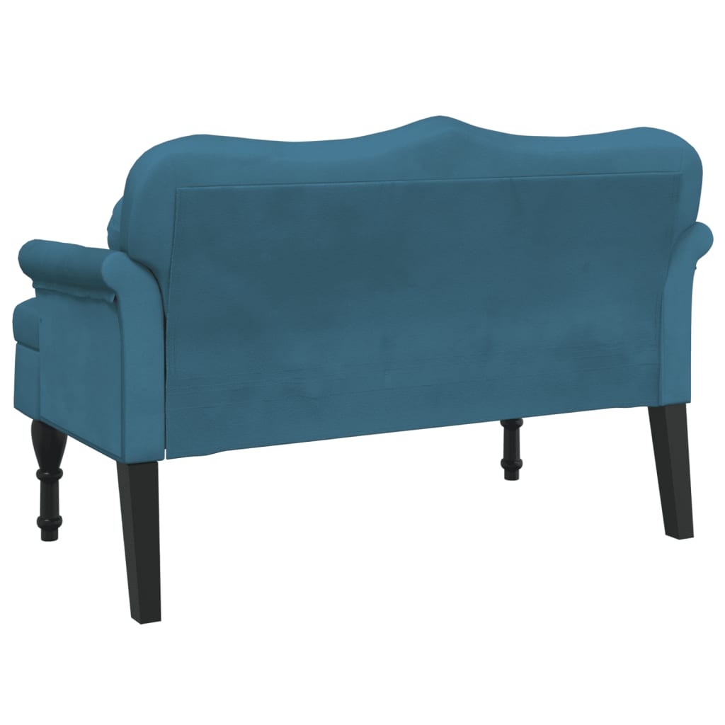 Bankje met kussens 120,5x65x75 cm fluweel blauw is nu te koop bij PeponiXL, paradijselijk wonen!