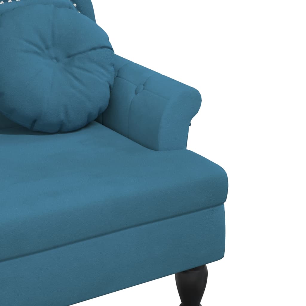 Bankje met kussens 120,5x65x75 cm fluweel blauw is nu te koop bij PeponiXL, paradijselijk wonen!