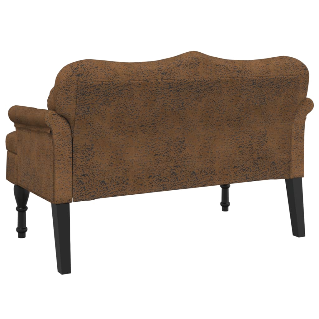 Bank met kussens bruin 120,5x65x75 cm kunstsuède is nu te koop bij PeponiXL, paradijselijk wonen!
