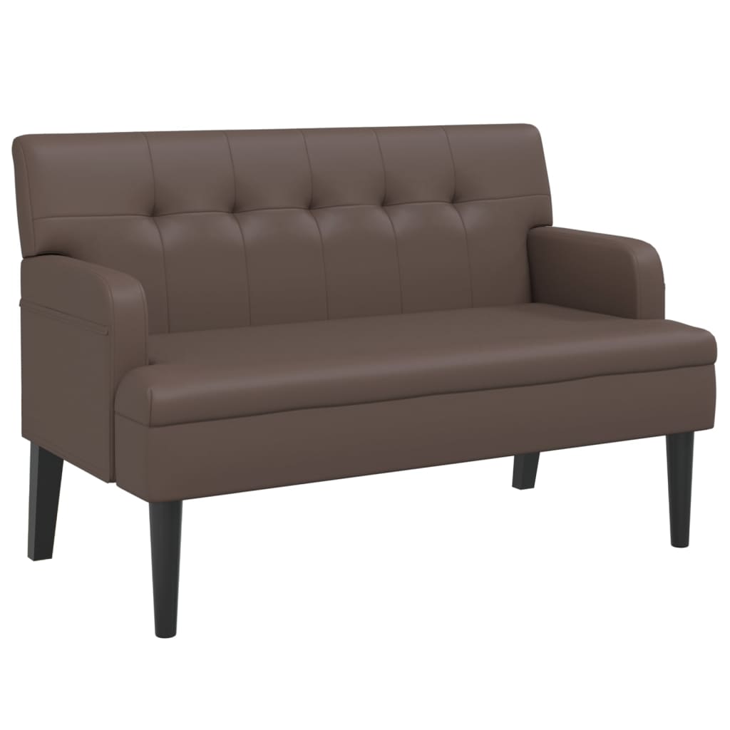 Bankje met rugleuning 112x65,5x75 cm kunstleer bruin is nu te koop bij PeponiXL, paradijselijk wonen!