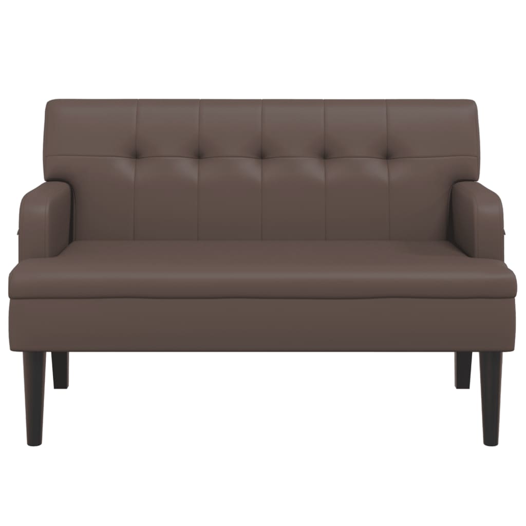Bankje met rugleuning 112x65,5x75 cm kunstleer bruin is nu te koop bij PeponiXL, paradijselijk wonen!