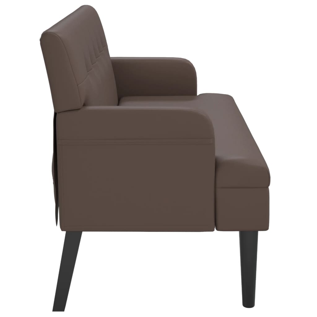 Bankje met rugleuning 112x65,5x75 cm kunstleer bruin is nu te koop bij PeponiXL, paradijselijk wonen!