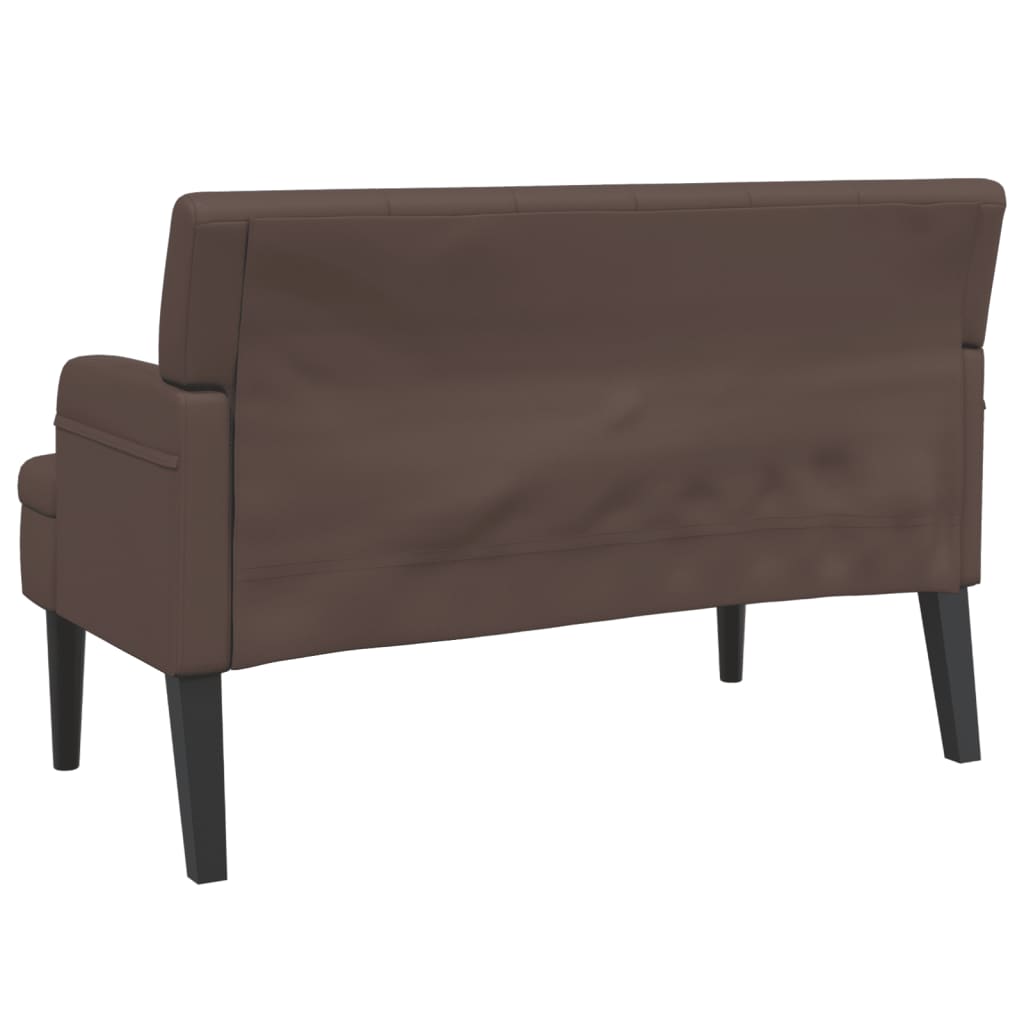 Bankje met rugleuning 112x65,5x75 cm kunstleer bruin is nu te koop bij PeponiXL, paradijselijk wonen!