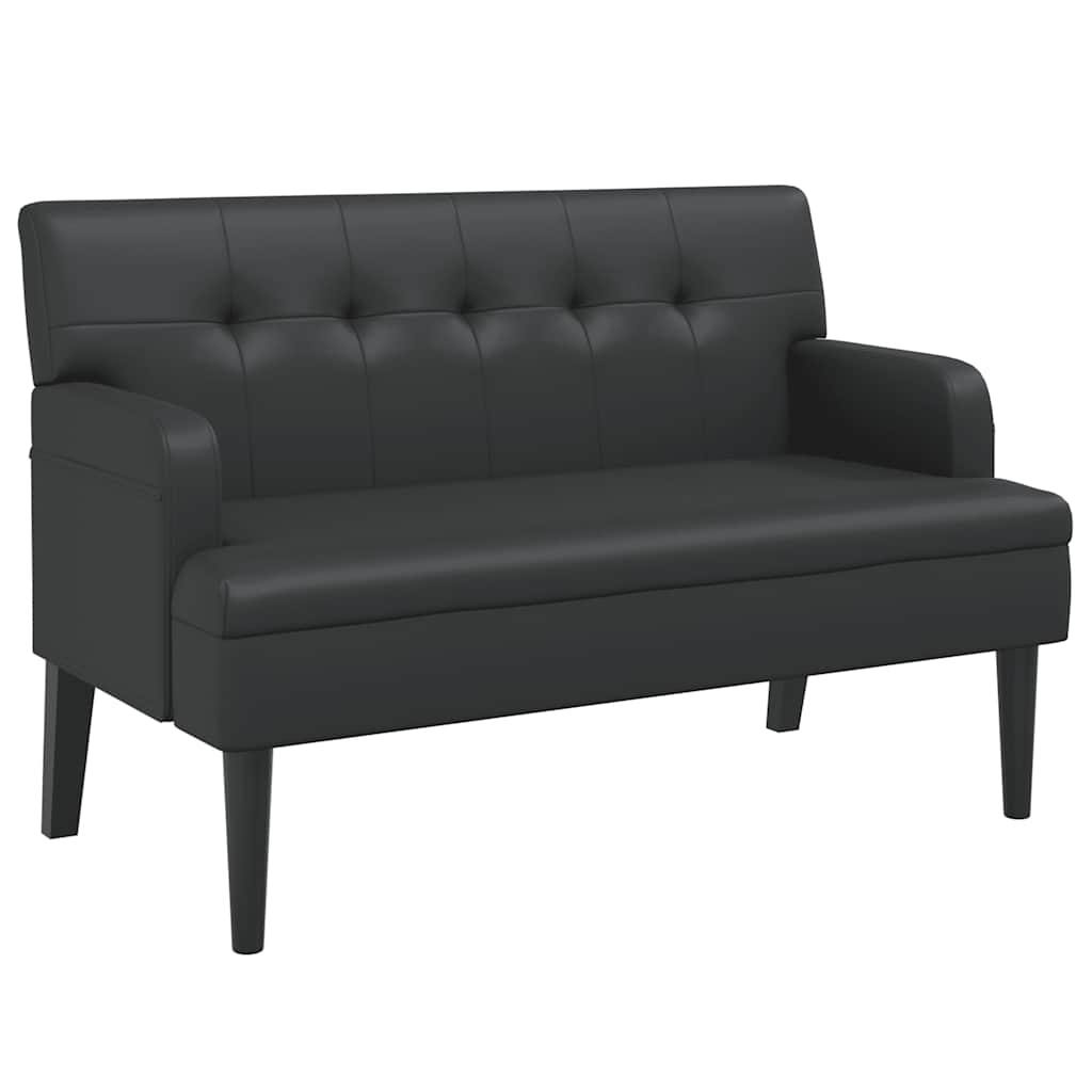 Bank met rugleuning zwart 112x65,5x75 cm kunstleer is nu te koop bij PeponiXL, paradijselijk wonen!
