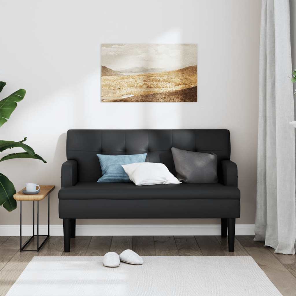 Bank met rugleuning zwart 112x65,5x75 cm kunstleer is nu te koop bij PeponiXL, paradijselijk wonen!