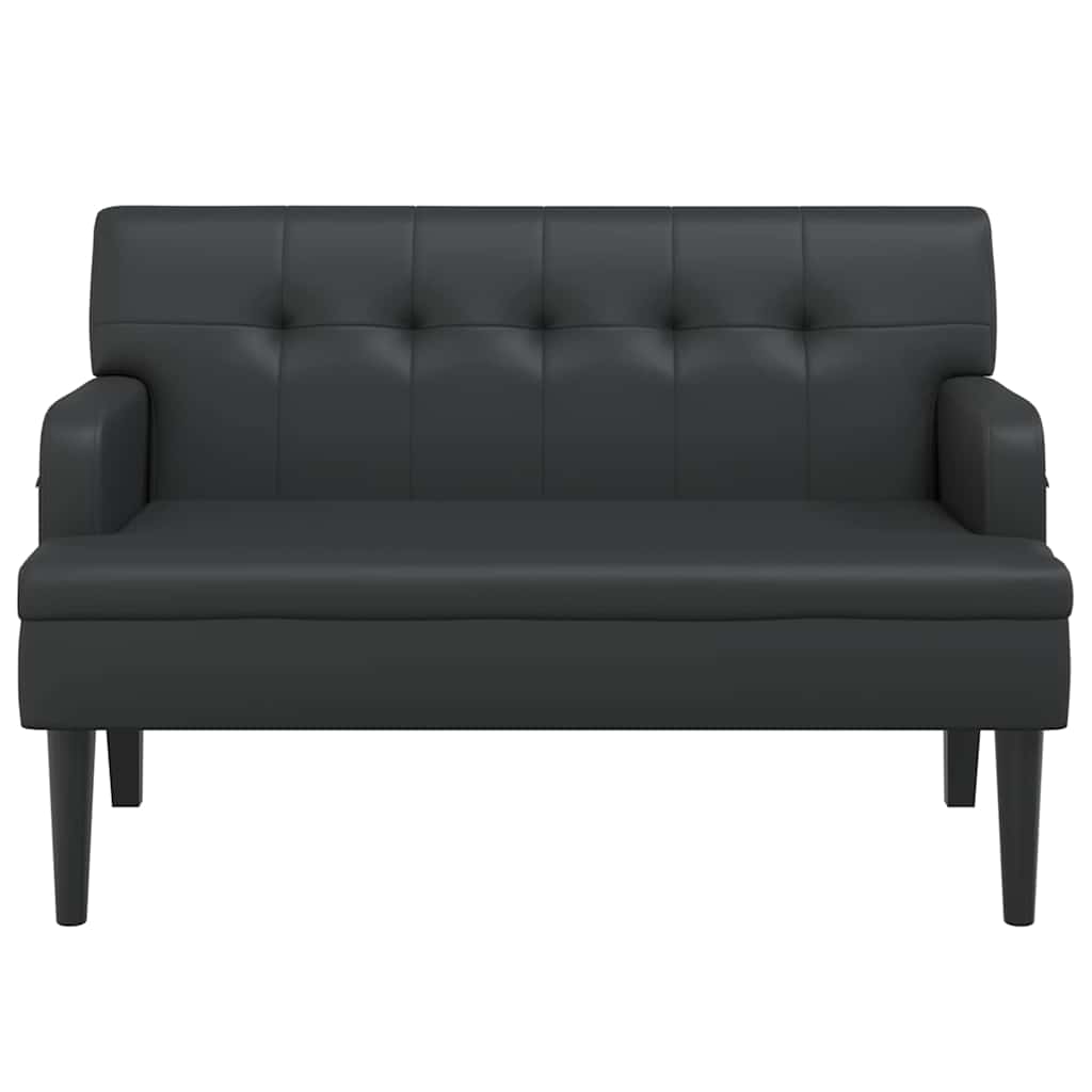 Bank met rugleuning zwart 112x65,5x75 cm kunstleer is nu te koop bij PeponiXL, paradijselijk wonen!