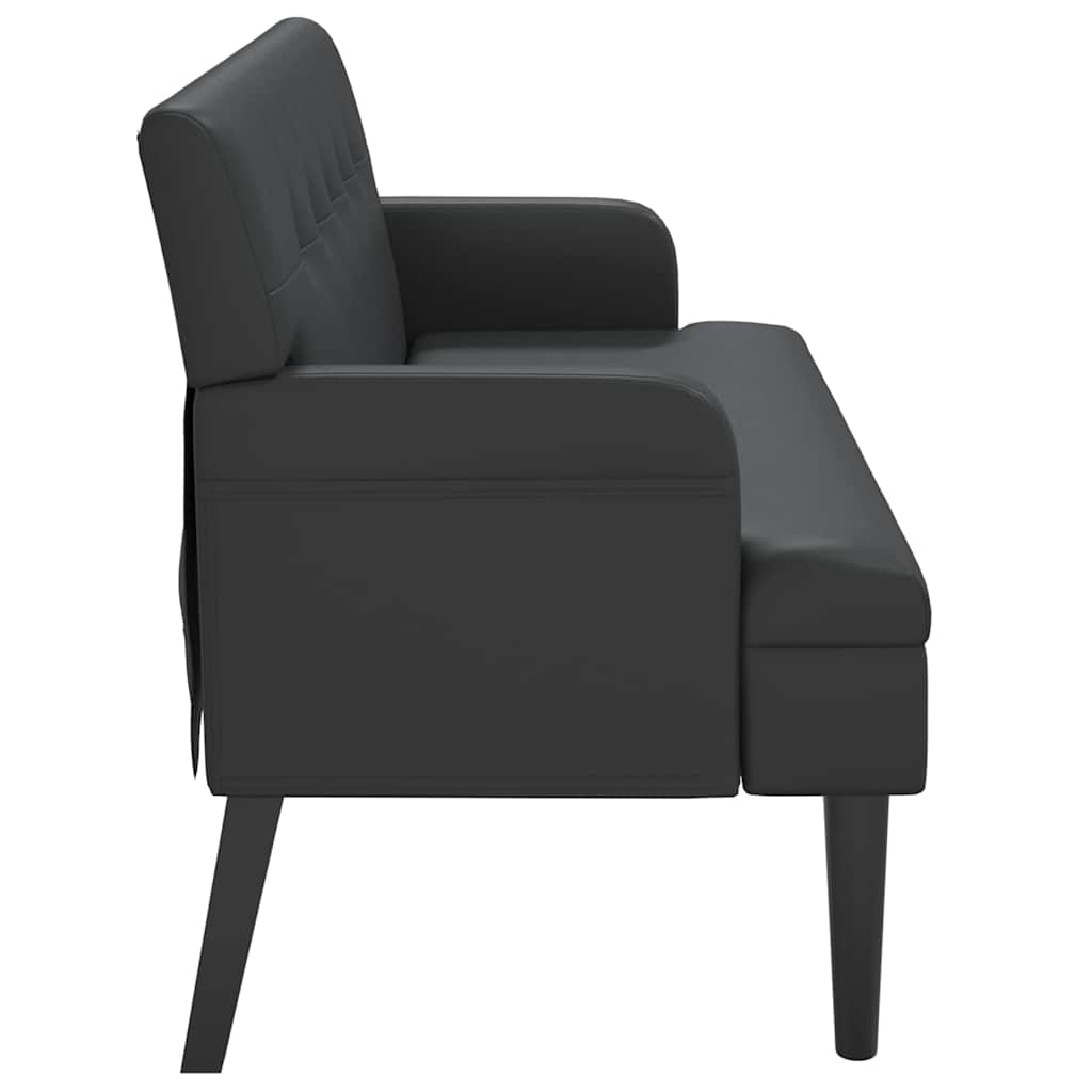 Bank met rugleuning zwart 112x65,5x75 cm kunstleer is nu te koop bij PeponiXL, paradijselijk wonen!