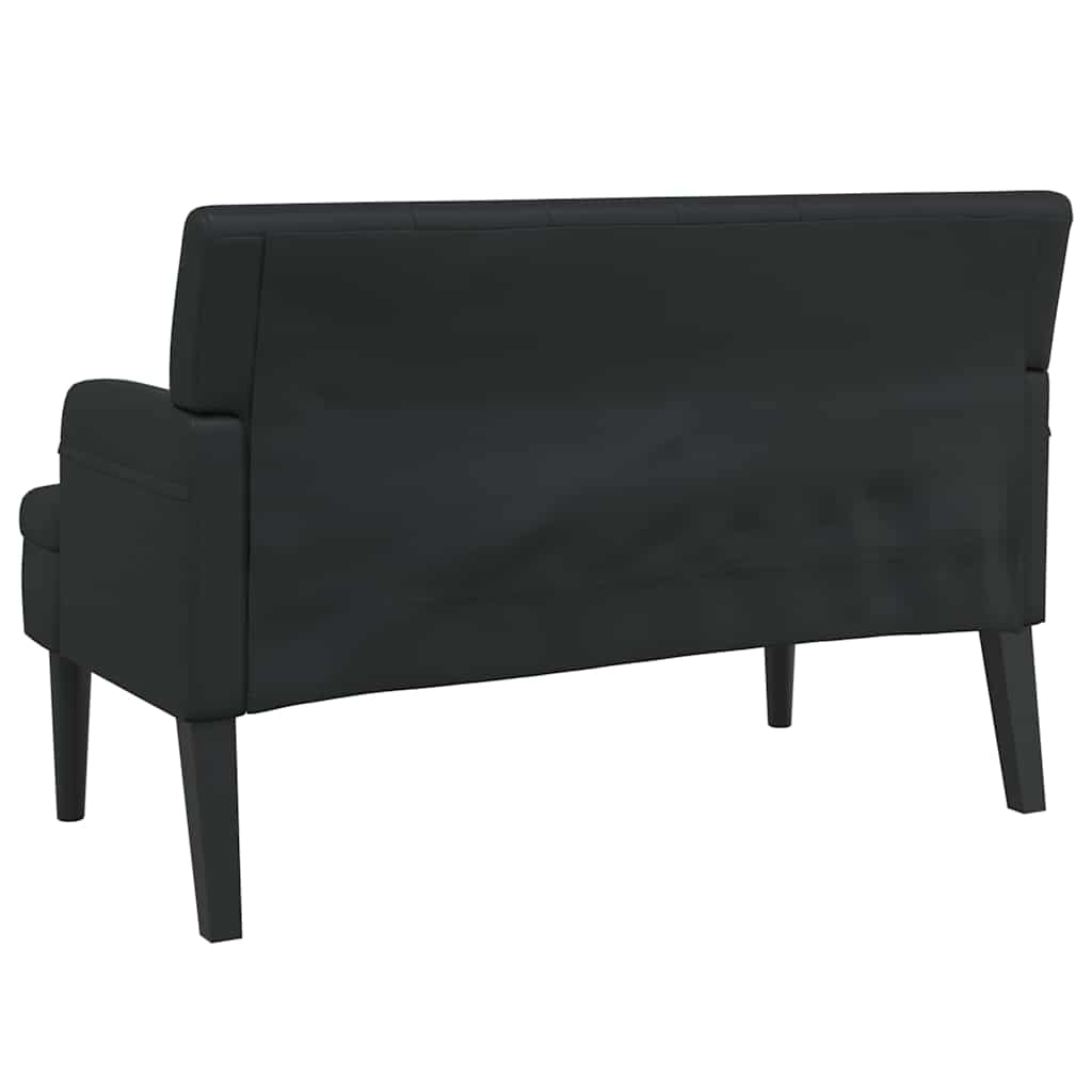 Bank met rugleuning zwart 112x65,5x75 cm kunstleer is nu te koop bij PeponiXL, paradijselijk wonen!