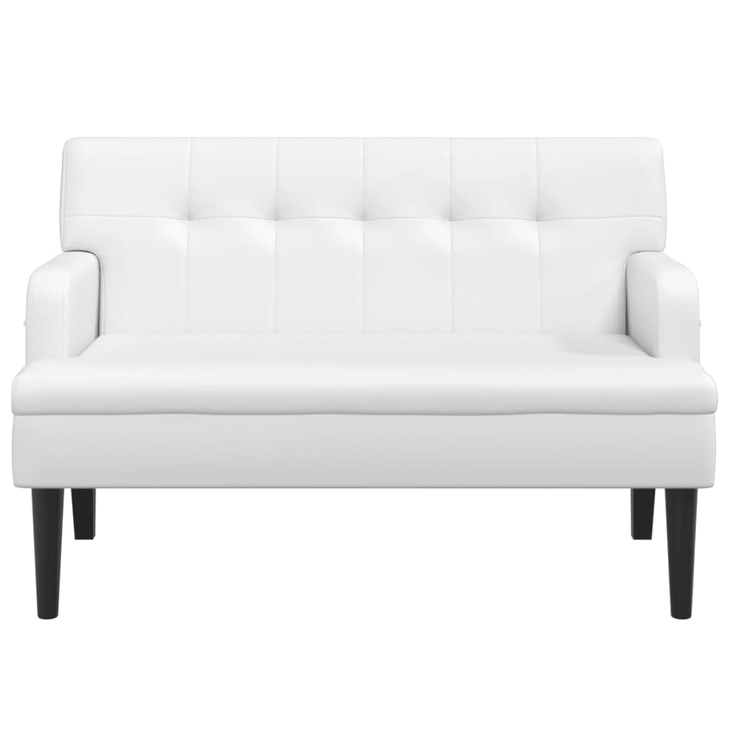 Bankje met rugleuning 112x65,5x75 cm kunstleer wit is nu te koop bij PeponiXL, paradijselijk wonen!