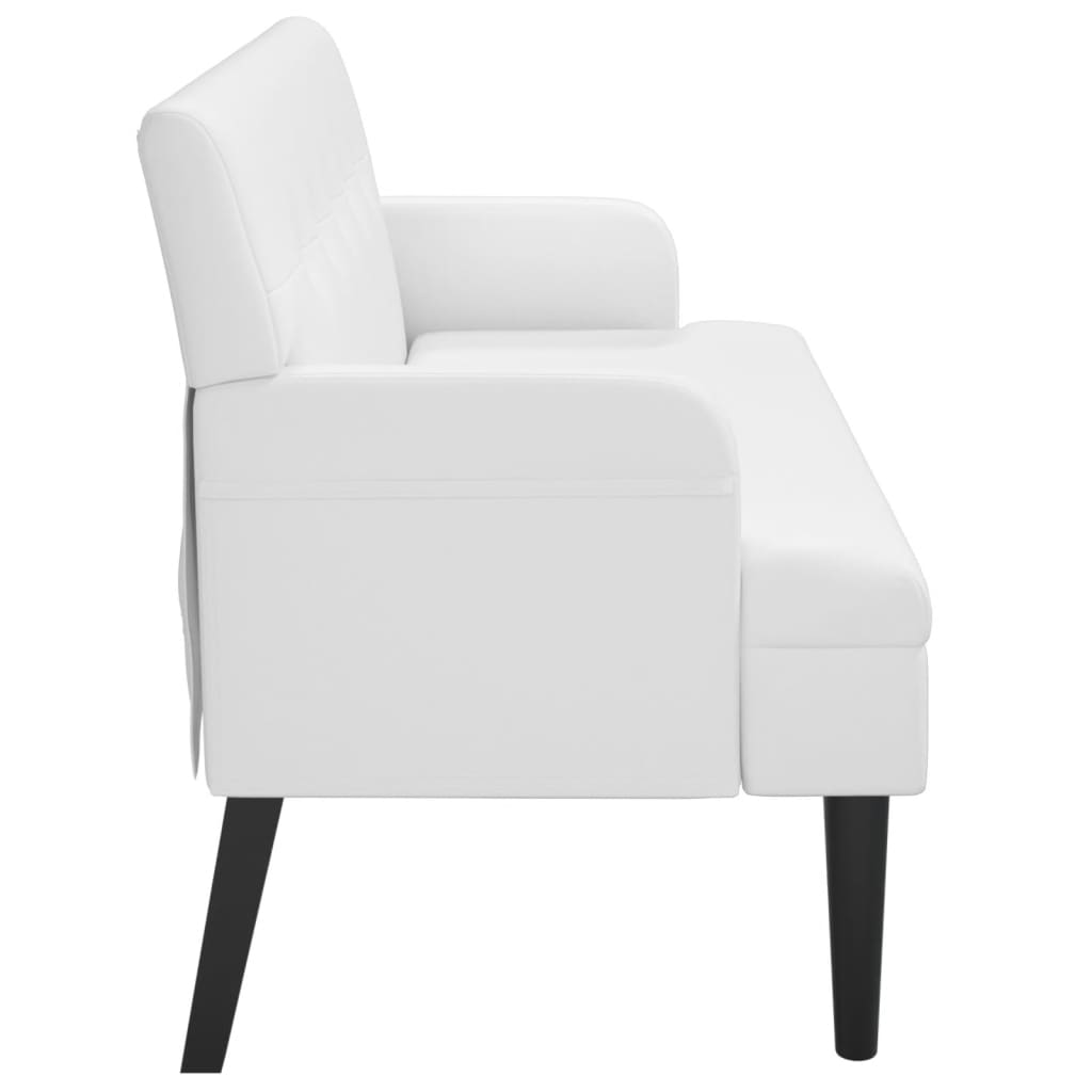 Bankje met rugleuning 112x65,5x75 cm kunstleer wit is nu te koop bij PeponiXL, paradijselijk wonen!