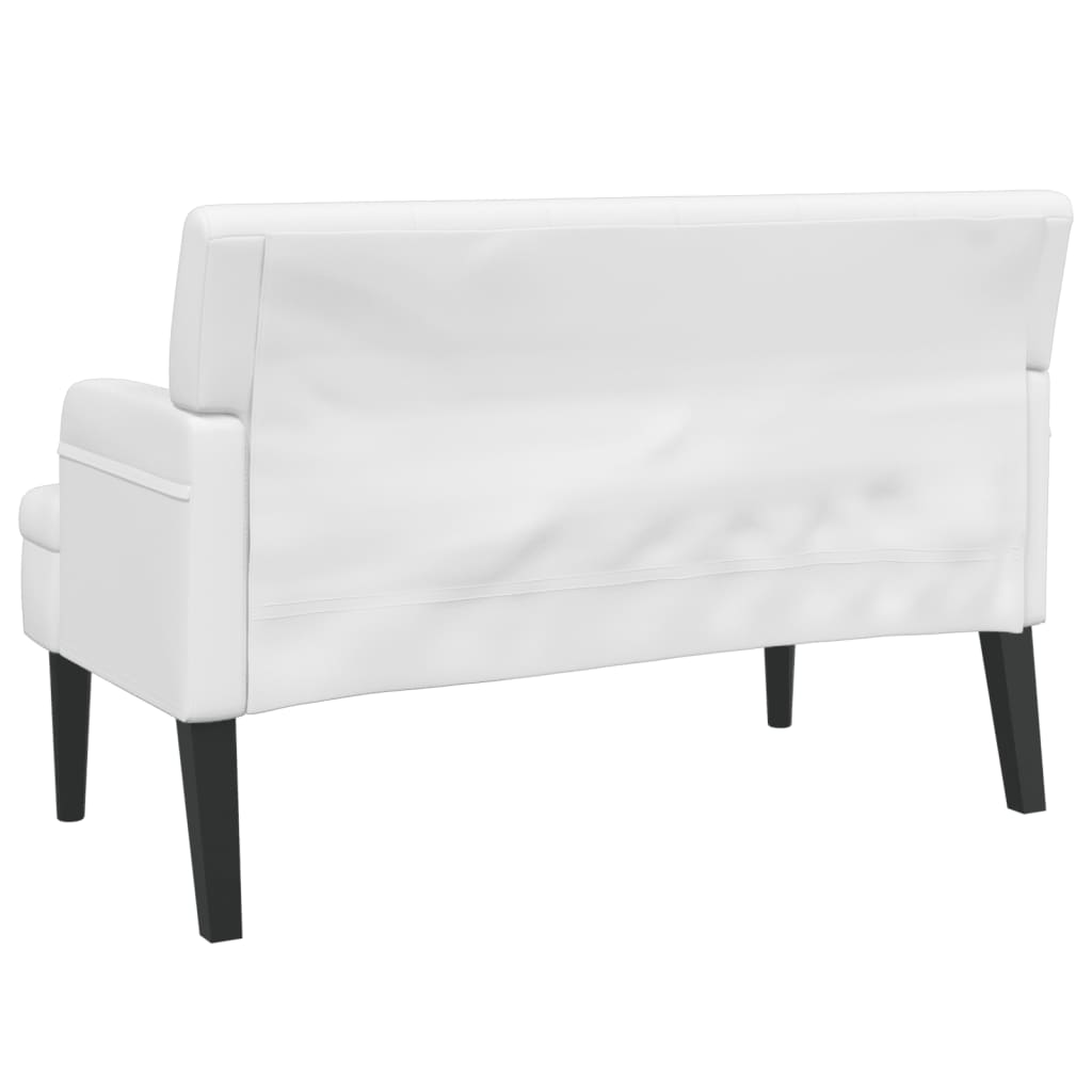 Bankje met rugleuning 112x65,5x75 cm kunstleer wit is nu te koop bij PeponiXL, paradijselijk wonen!