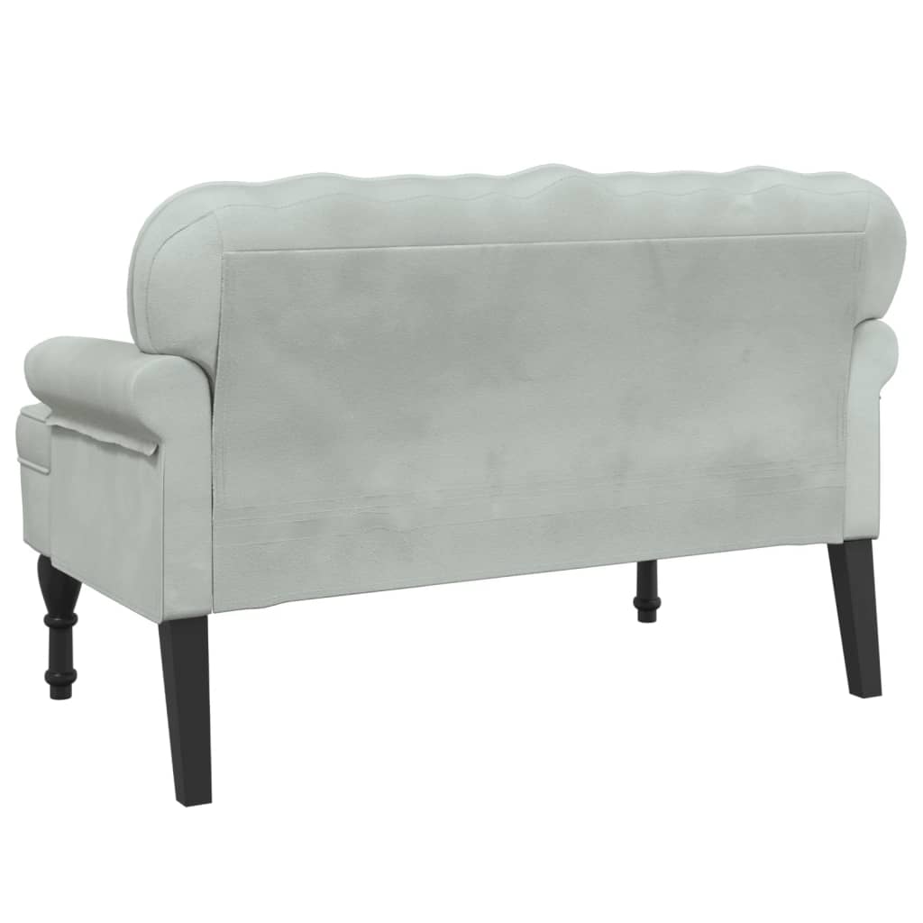 Bankje met rugleuning 119,5x64,5x75 cm fluweel lichtgrijs is nu te koop bij PeponiXL, paradijselijk wonen!