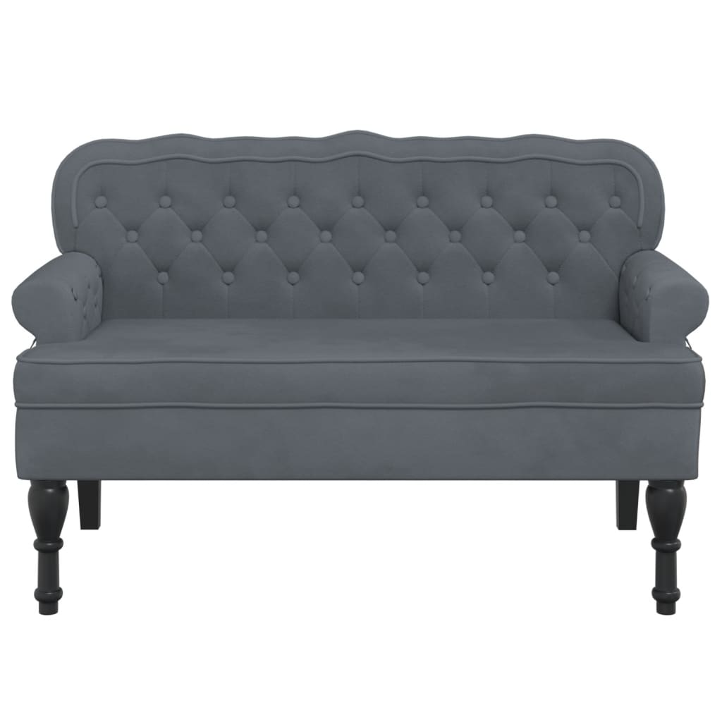 Bankje met rugleuning 119,5x64,5x75 cm fluweel donkergrijs is nu te koop bij PeponiXL, paradijselijk wonen!