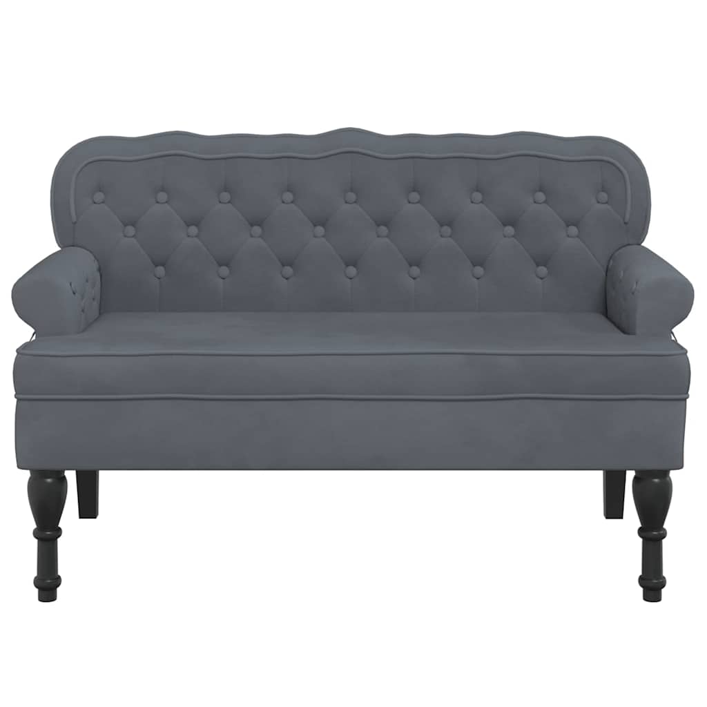 Bankje met rugleuning 119,5x64,5x75 cm fluweel donkergrijs is nu te koop bij PeponiXL, paradijselijk wonen!