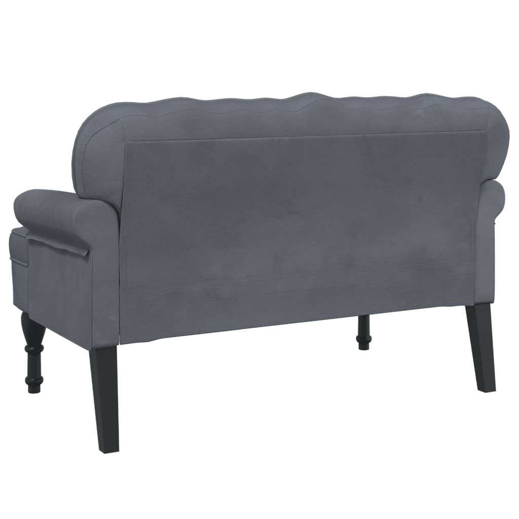 Bankje met rugleuning 119,5x64,5x75 cm fluweel donkergrijs is nu te koop bij PeponiXL, paradijselijk wonen!