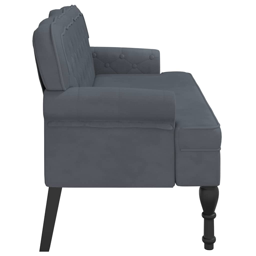 Bankje met rugleuning 119,5x64,5x75 cm fluweel donkergrijs is nu te koop bij PeponiXL, paradijselijk wonen!