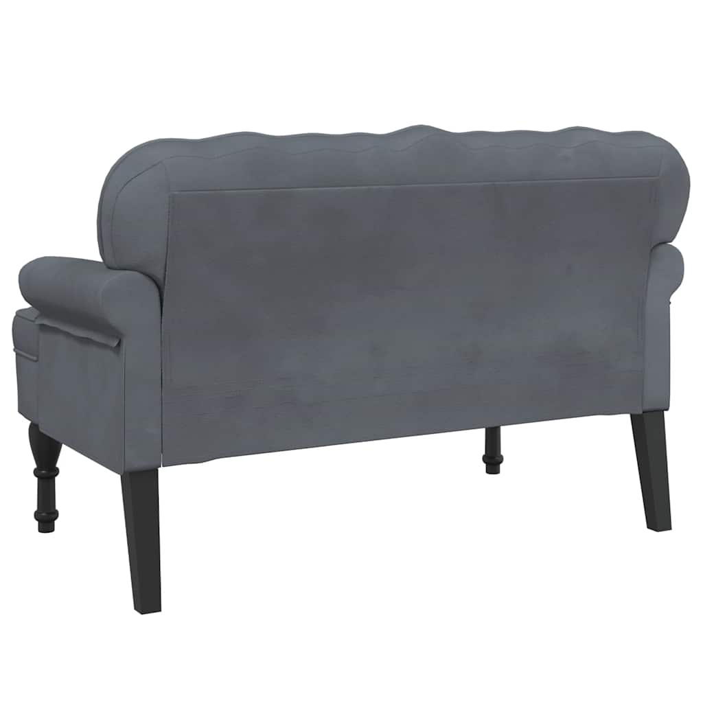 Bankje met rugleuning 119,5x64,5x75 cm fluweel donkergrijs is nu te koop bij PeponiXL, paradijselijk wonen!