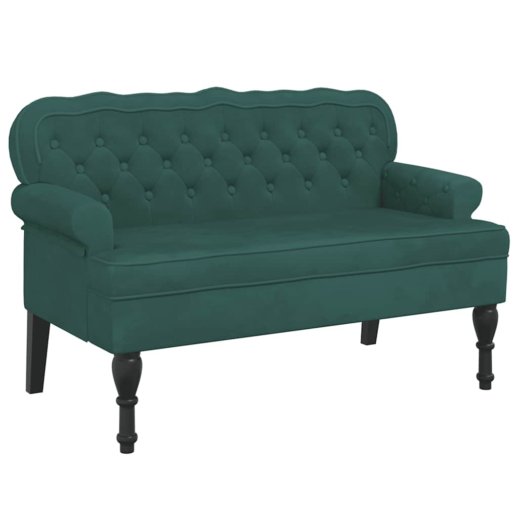 Bankje met rugleuning 119,5x64,5x75 cm fluweel donkergroen is nu te koop bij PeponiXL, paradijselijk wonen!