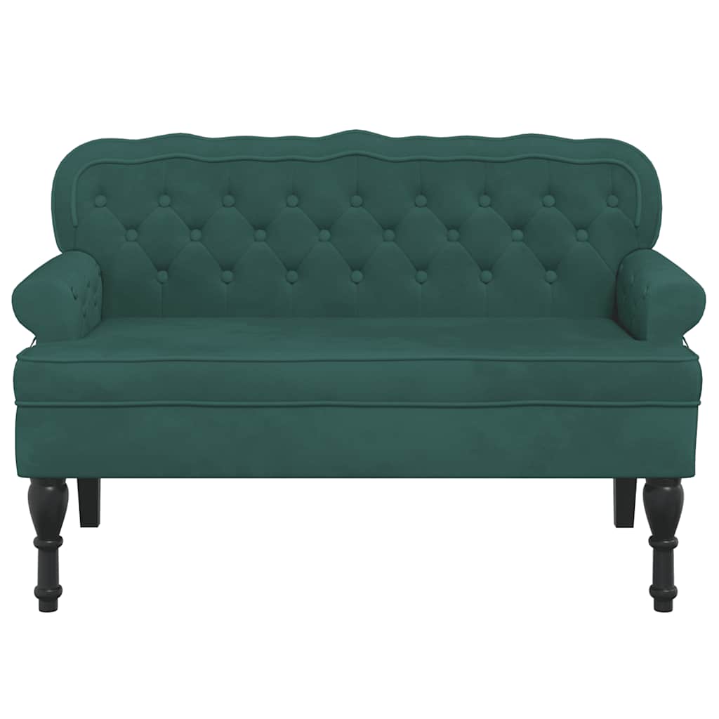 Bankje met rugleuning 119,5x64,5x75 cm fluweel donkergroen is nu te koop bij PeponiXL, paradijselijk wonen!