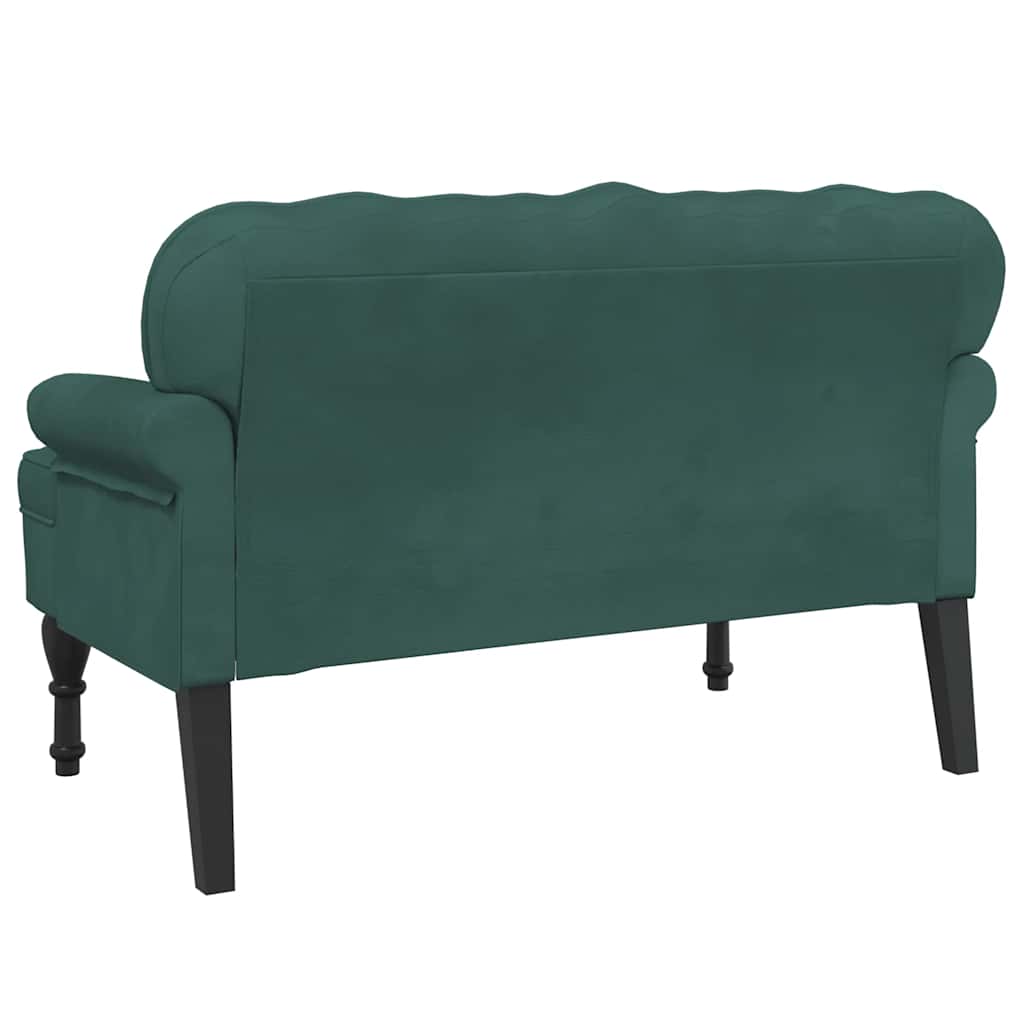 Bankje met rugleuning 119,5x64,5x75 cm fluweel donkergroen is nu te koop bij PeponiXL, paradijselijk wonen!