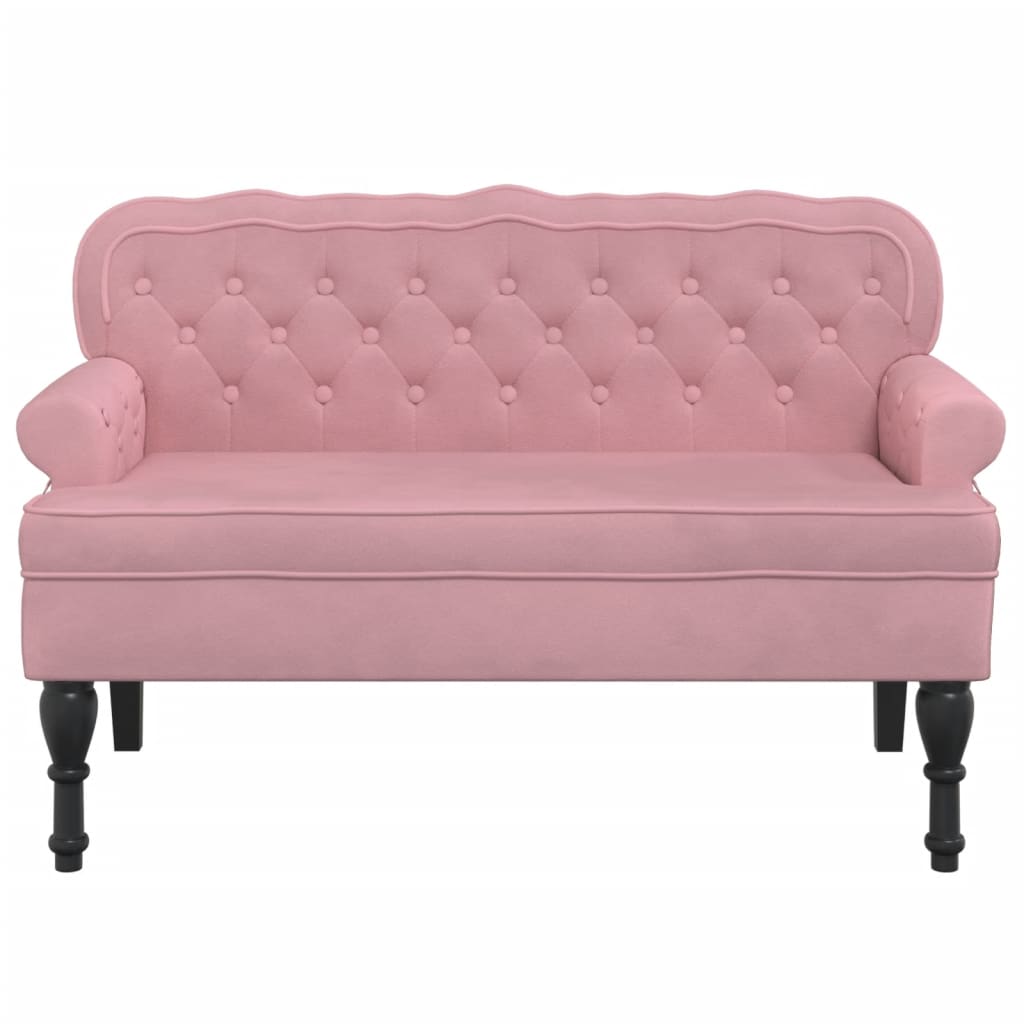 Bankje met rugleuning 119,5x64,5x75 cm fluweel roze is nu te koop bij PeponiXL, paradijselijk wonen!