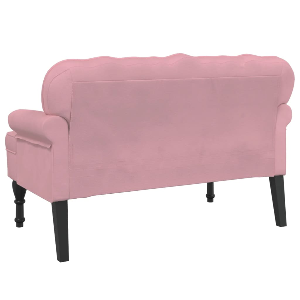 Bankje met rugleuning 119,5x64,5x75 cm fluweel roze is nu te koop bij PeponiXL, paradijselijk wonen!