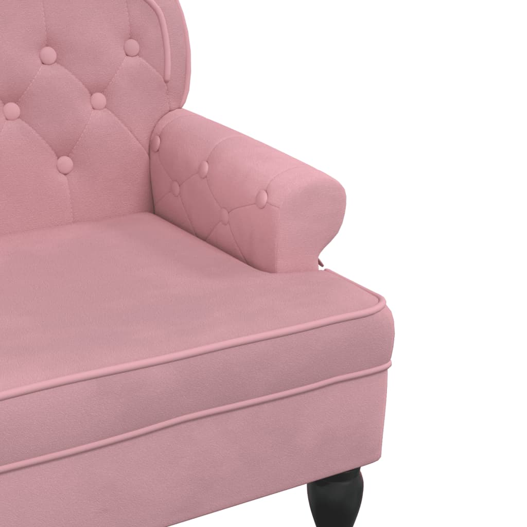 Bankje met rugleuning 119,5x64,5x75 cm fluweel roze is nu te koop bij PeponiXL, paradijselijk wonen!
