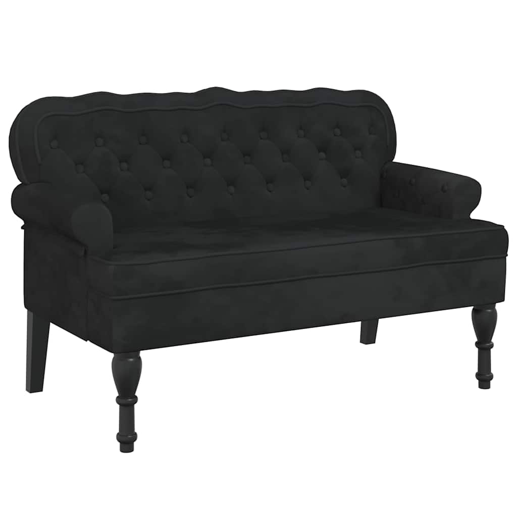 Bank met rugleuning zwart 119,5x64,5x75 cm fluweel is nu te koop bij PeponiXL, paradijselijk wonen!