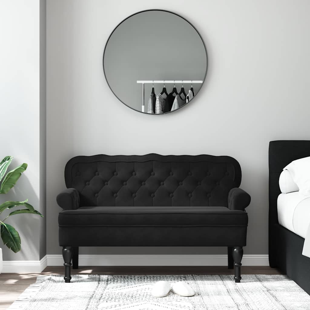 Bank met rugleuning zwart 119,5x64,5x75 cm fluweel is nu te koop bij PeponiXL, paradijselijk wonen!