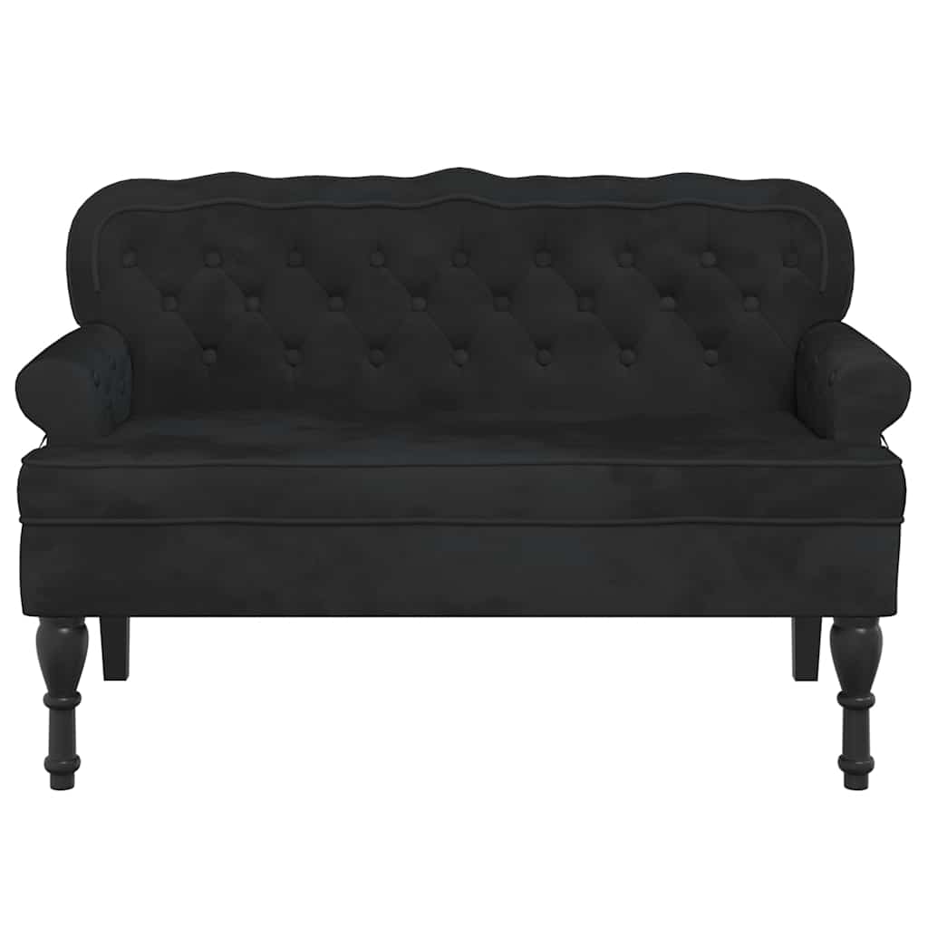 Bank met rugleuning zwart 119,5x64,5x75 cm fluweel is nu te koop bij PeponiXL, paradijselijk wonen!