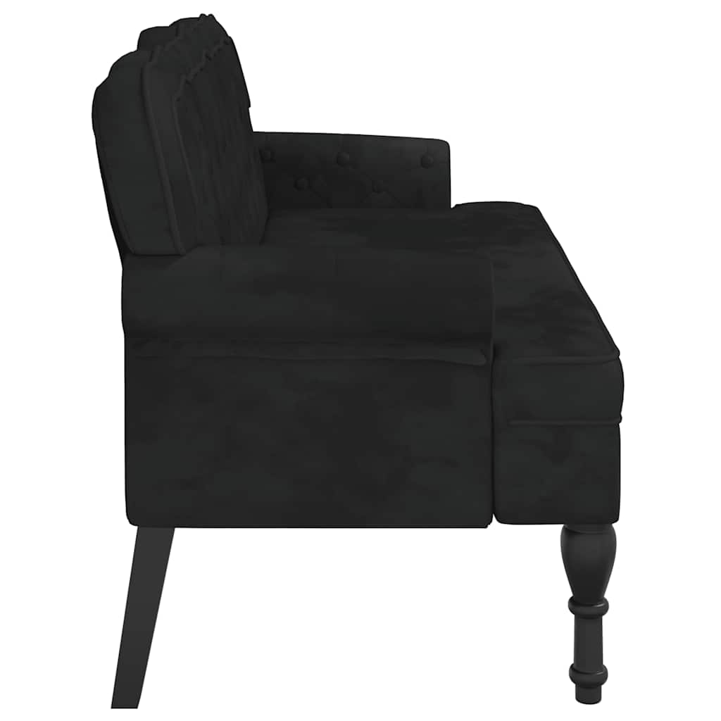 Bank met rugleuning zwart 119,5x64,5x75 cm fluweel is nu te koop bij PeponiXL, paradijselijk wonen!