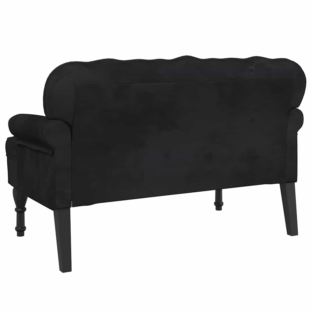 Bank met rugleuning zwart 119,5x64,5x75 cm fluweel is nu te koop bij PeponiXL, paradijselijk wonen!