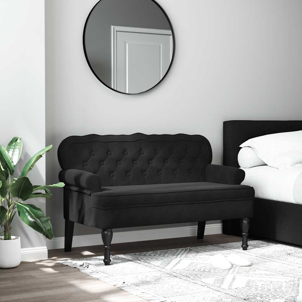 Bank met rugleuning zwart 119,5x64,5x75 cm fluweel is nu te koop bij PeponiXL, paradijselijk wonen!
