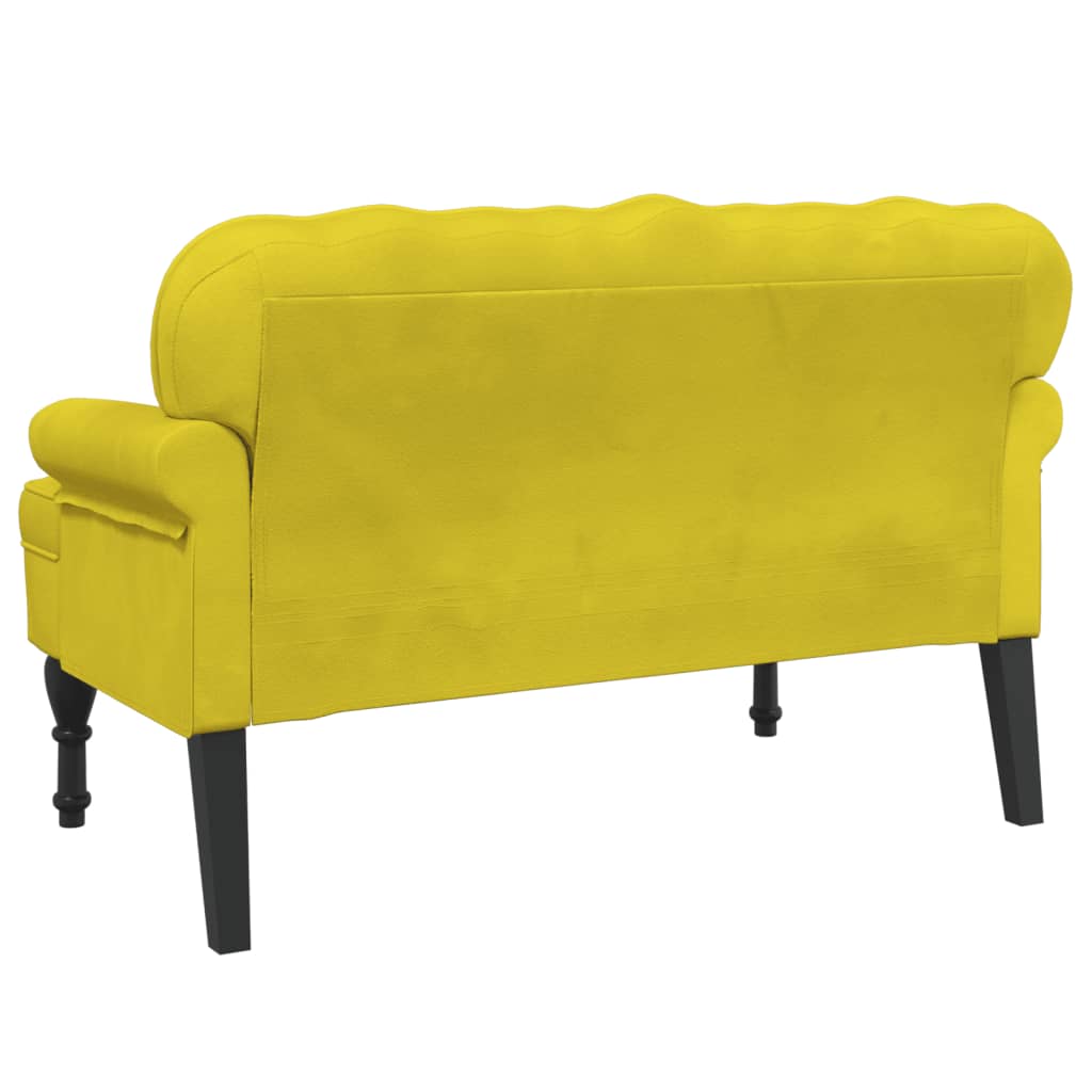 Bankje met rugleuning 119,5x64,5x75 cm fluweel geel is nu te koop bij PeponiXL, paradijselijk wonen!