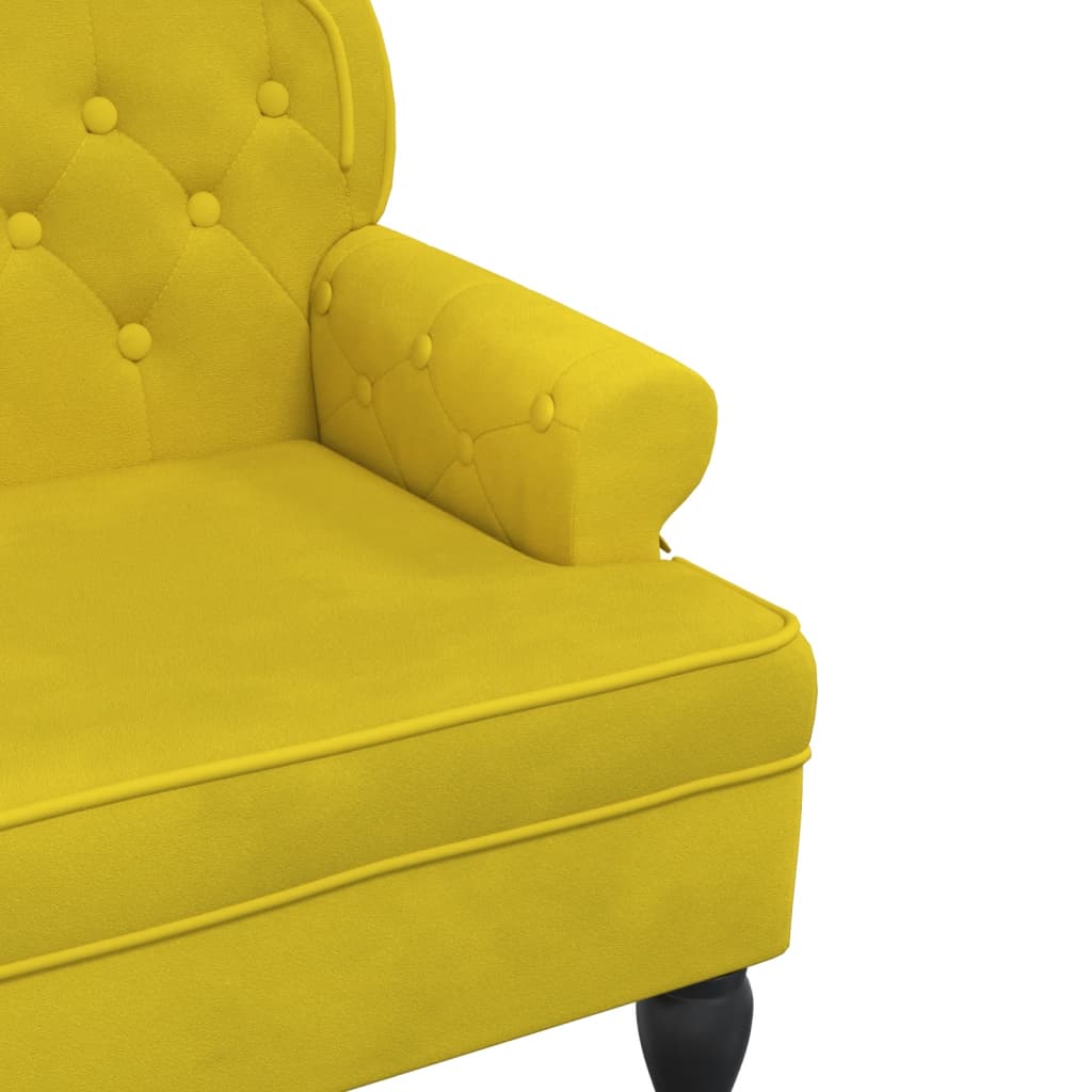 Bankje met rugleuning 119,5x64,5x75 cm fluweel geel is nu te koop bij PeponiXL, paradijselijk wonen!