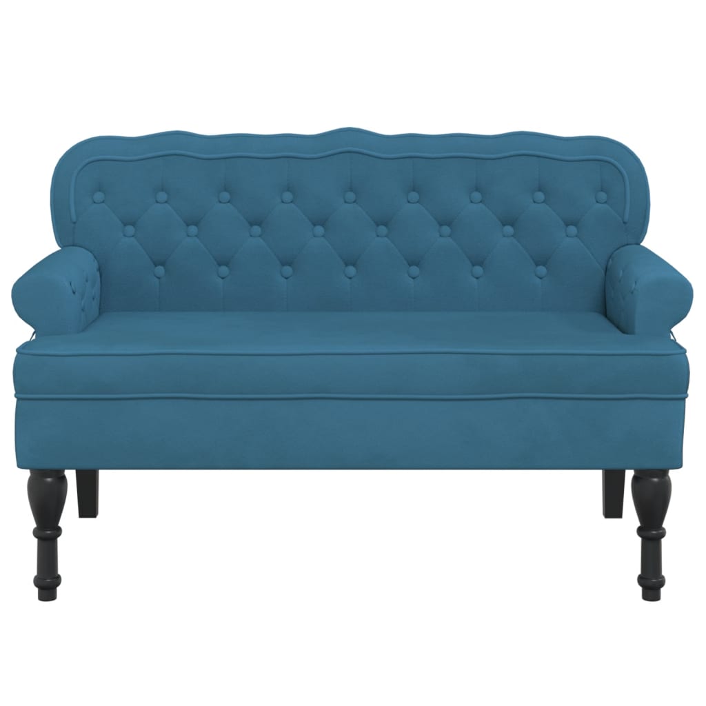 Bankje met rugleuning 119,5x64,5x75 cm fluweel blauw is nu te koop bij PeponiXL, paradijselijk wonen!