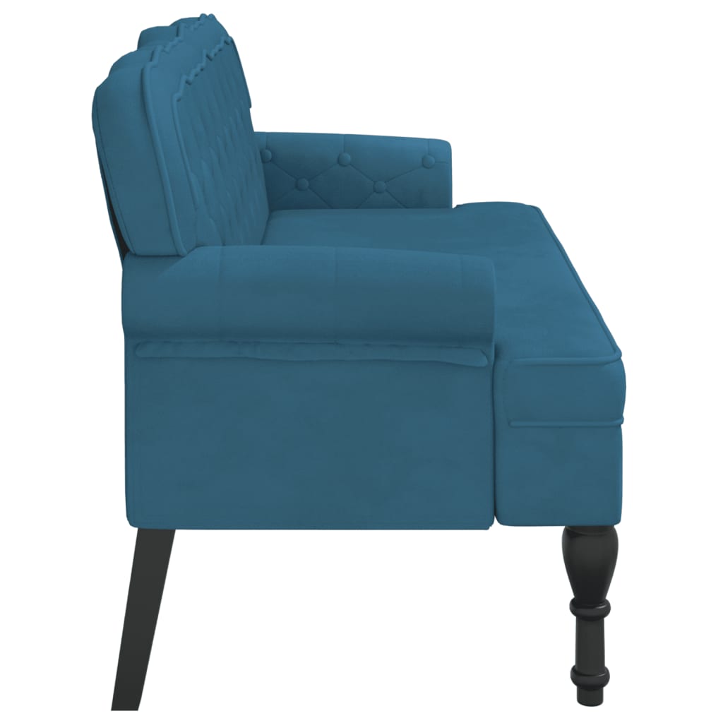 Bankje met rugleuning 119,5x64,5x75 cm fluweel blauw is nu te koop bij PeponiXL, paradijselijk wonen!