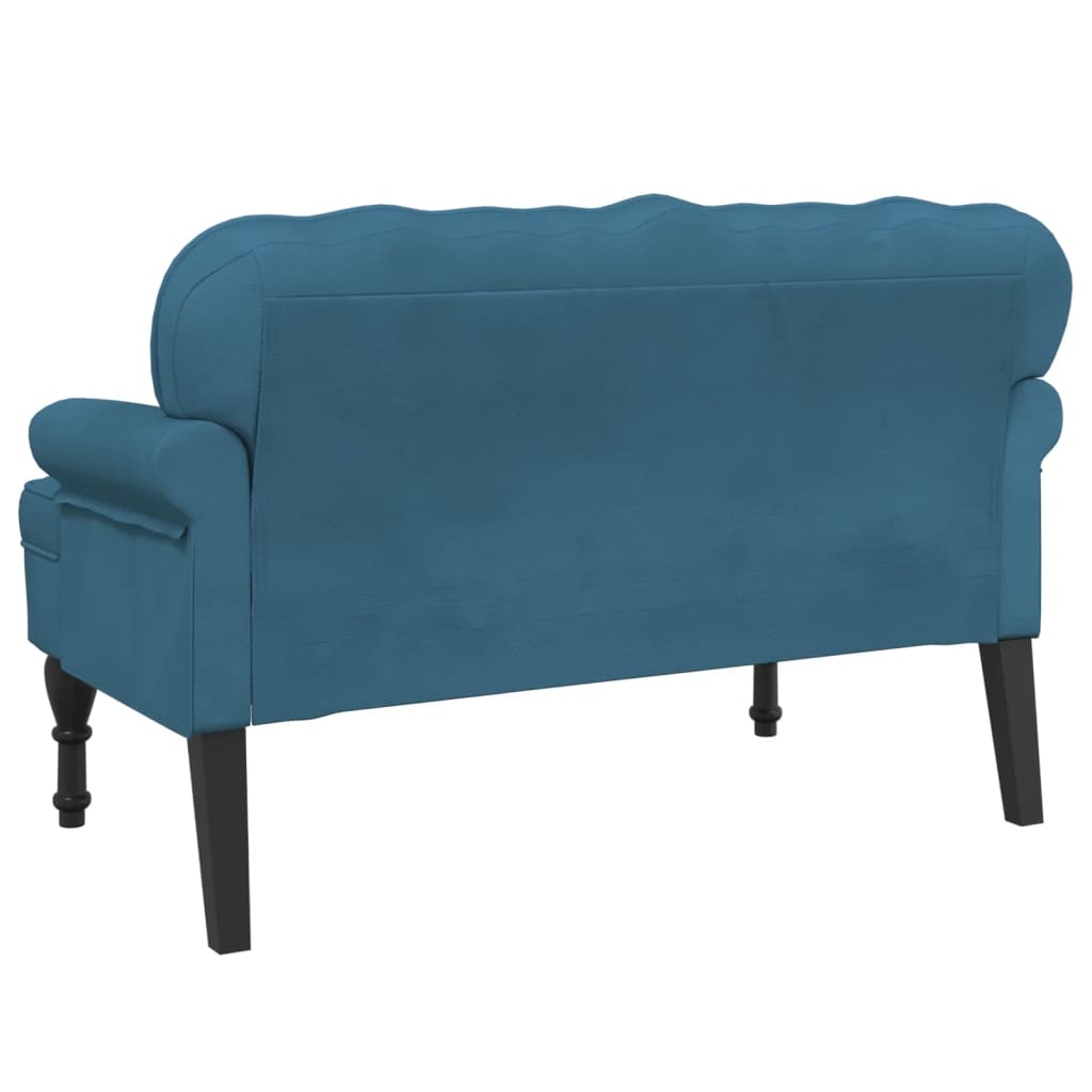 Bankje met rugleuning 119,5x64,5x75 cm fluweel blauw is nu te koop bij PeponiXL, paradijselijk wonen!