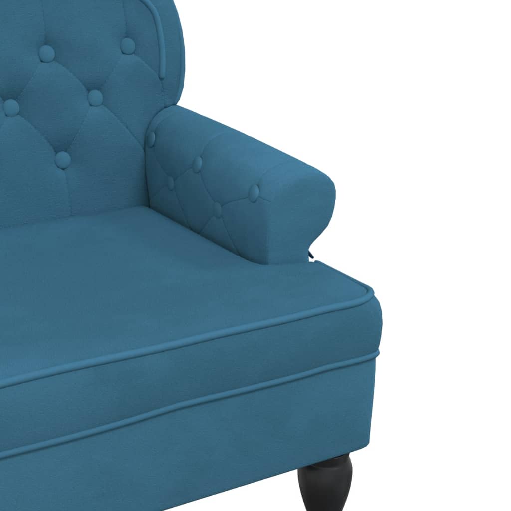 Bankje met rugleuning 119,5x64,5x75 cm fluweel blauw is nu te koop bij PeponiXL, paradijselijk wonen!