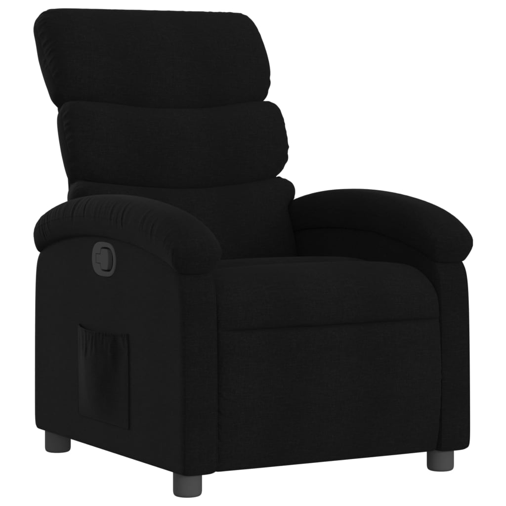 Fauteuil verstelbaar stof zwart is nu te koop bij PeponiXL, paradijselijk wonen!