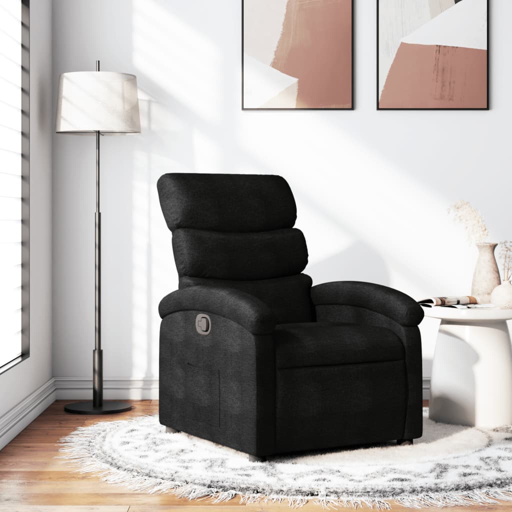 Fauteuil verstelbaar stof zwart is nu te koop bij PeponiXL, paradijselijk wonen!