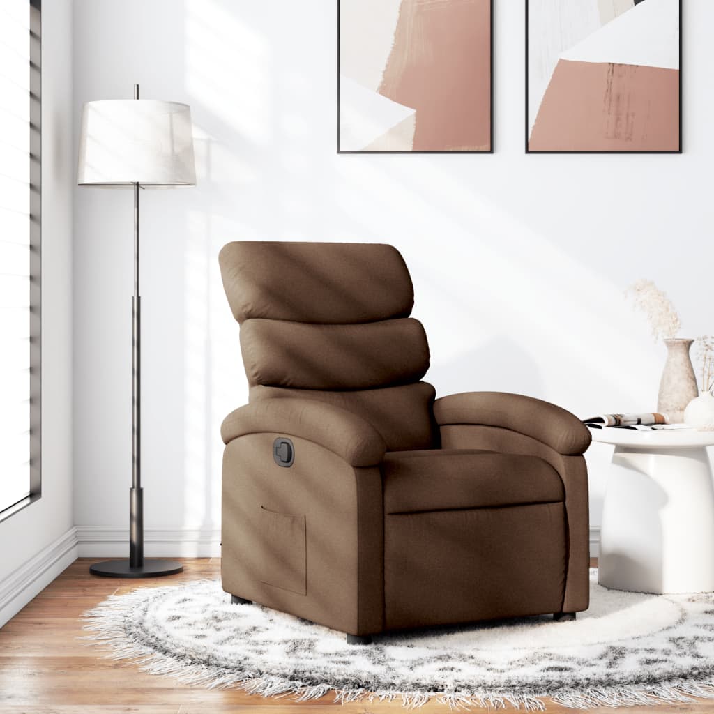 Fauteuil verstelbaar stof bruin is nu te koop bij PeponiXL, paradijselijk wonen!