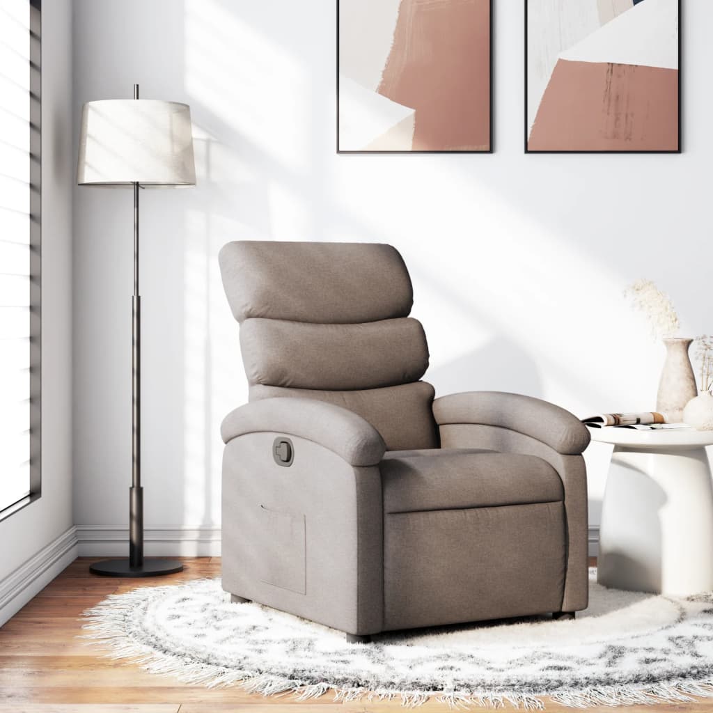 Fauteuil verstelbaar stof taupe is nu te koop bij PeponiXL, paradijselijk wonen!