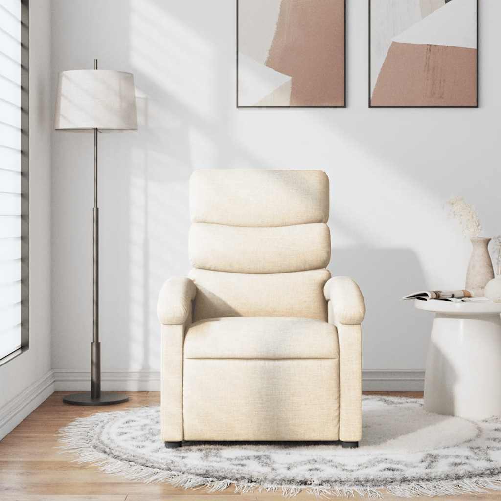 Massagestoel verstelbaar stof crèmekleurig is nu te koop bij PeponiXL, paradijselijk wonen!
