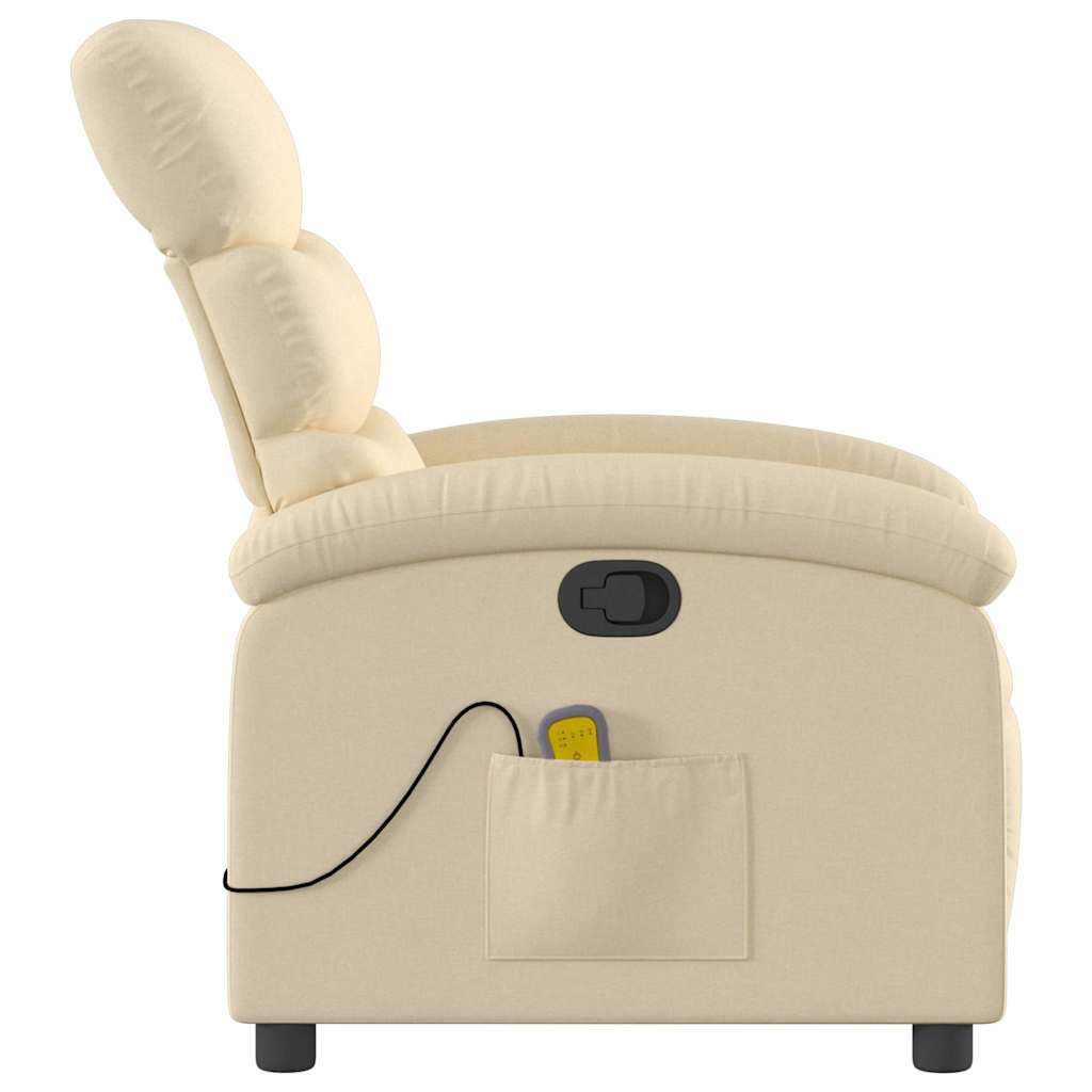 Massagestoel verstelbaar stof crèmekleurig is nu te koop bij PeponiXL, paradijselijk wonen!