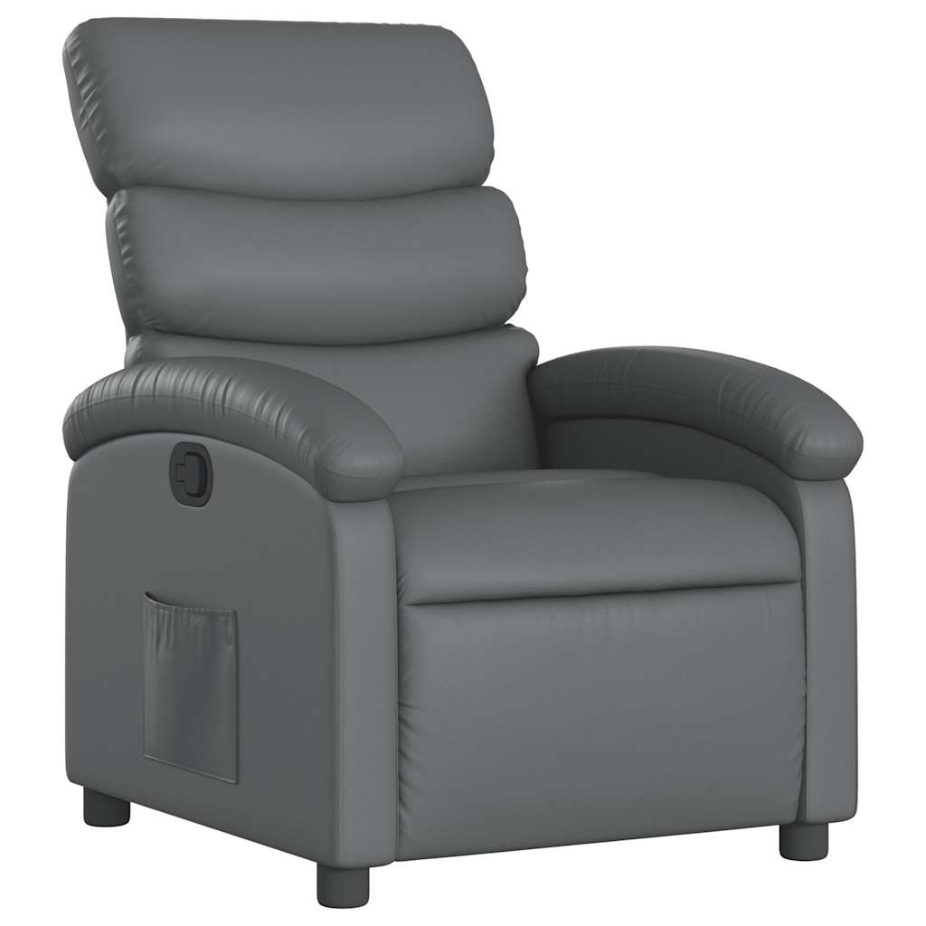 Fauteuil verstelbaar kunstleer grijs is nu te koop bij PeponiXL, paradijselijk wonen!