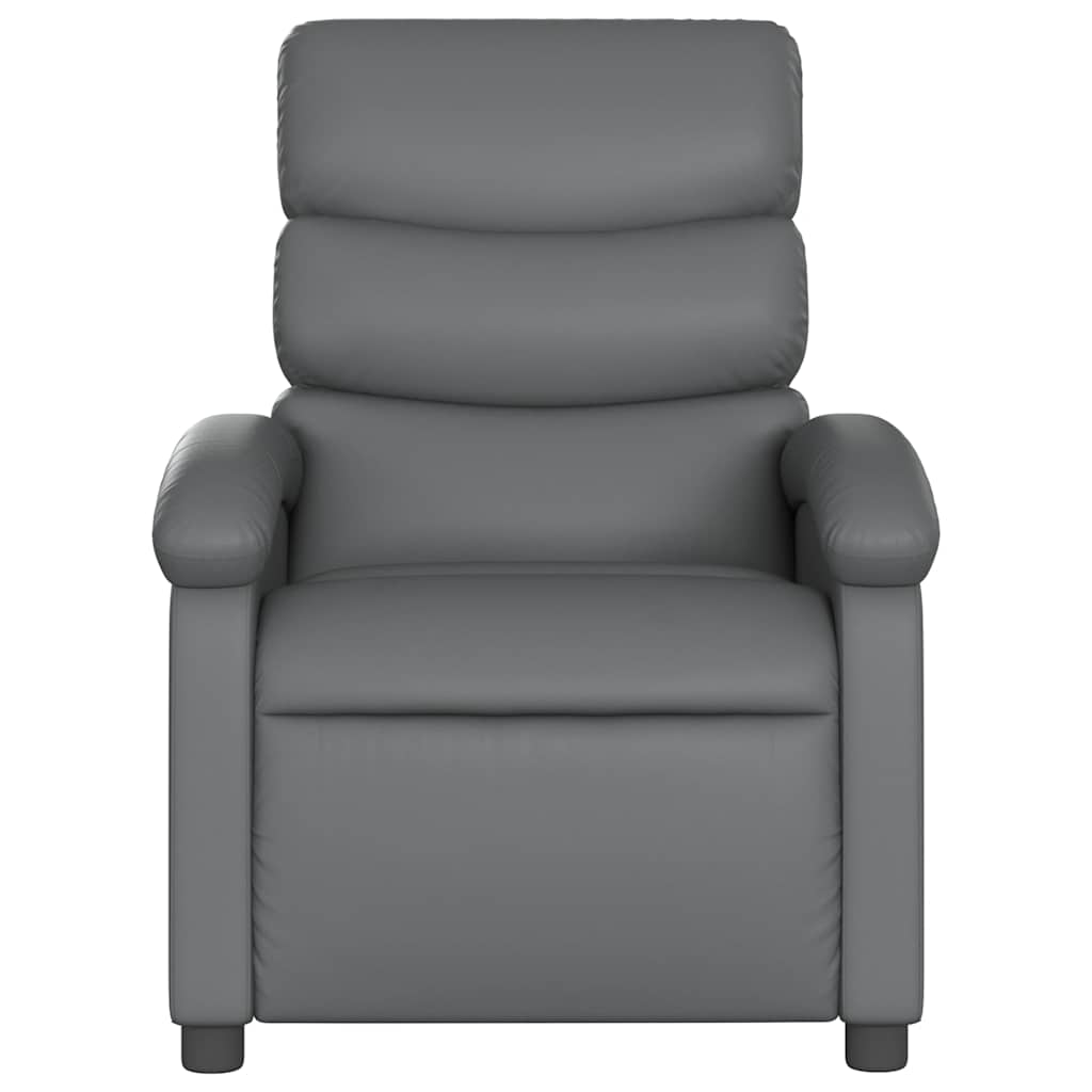 Fauteuil verstelbaar kunstleer grijs is nu te koop bij PeponiXL, paradijselijk wonen!